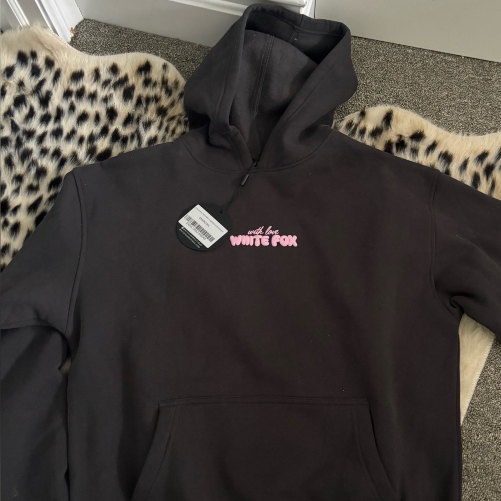 White Fox Charcoal Hoodie